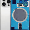 back glass with wireless magsafe magnet for iphone 16promax(white titanium)premium