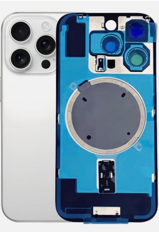 back glass with wireless magsafe magnet for iphone 16promax(white titanium)premium