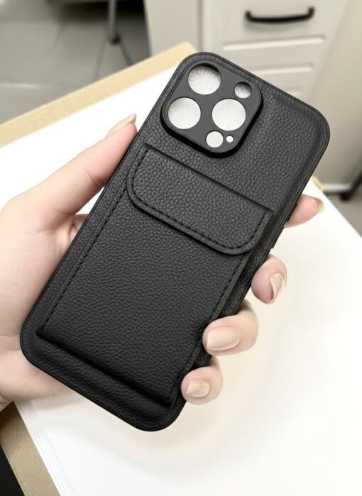 iphone 13 pro back walet case black