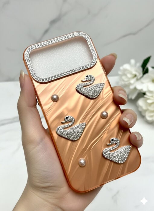 iphone 17 pro max swarovski case orange