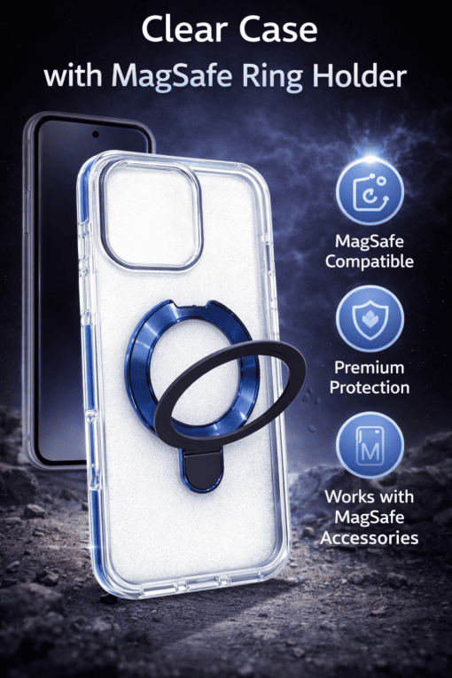 clear magsafe kickstand iphone 13 promax blue
