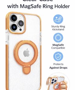 clear magsafe kickstand iphone 13 promax orange