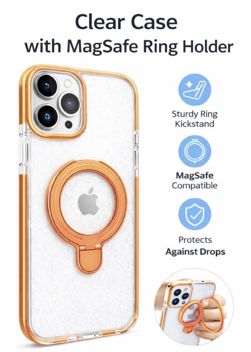 clear magsafe kickstand iphone 13 promax orange