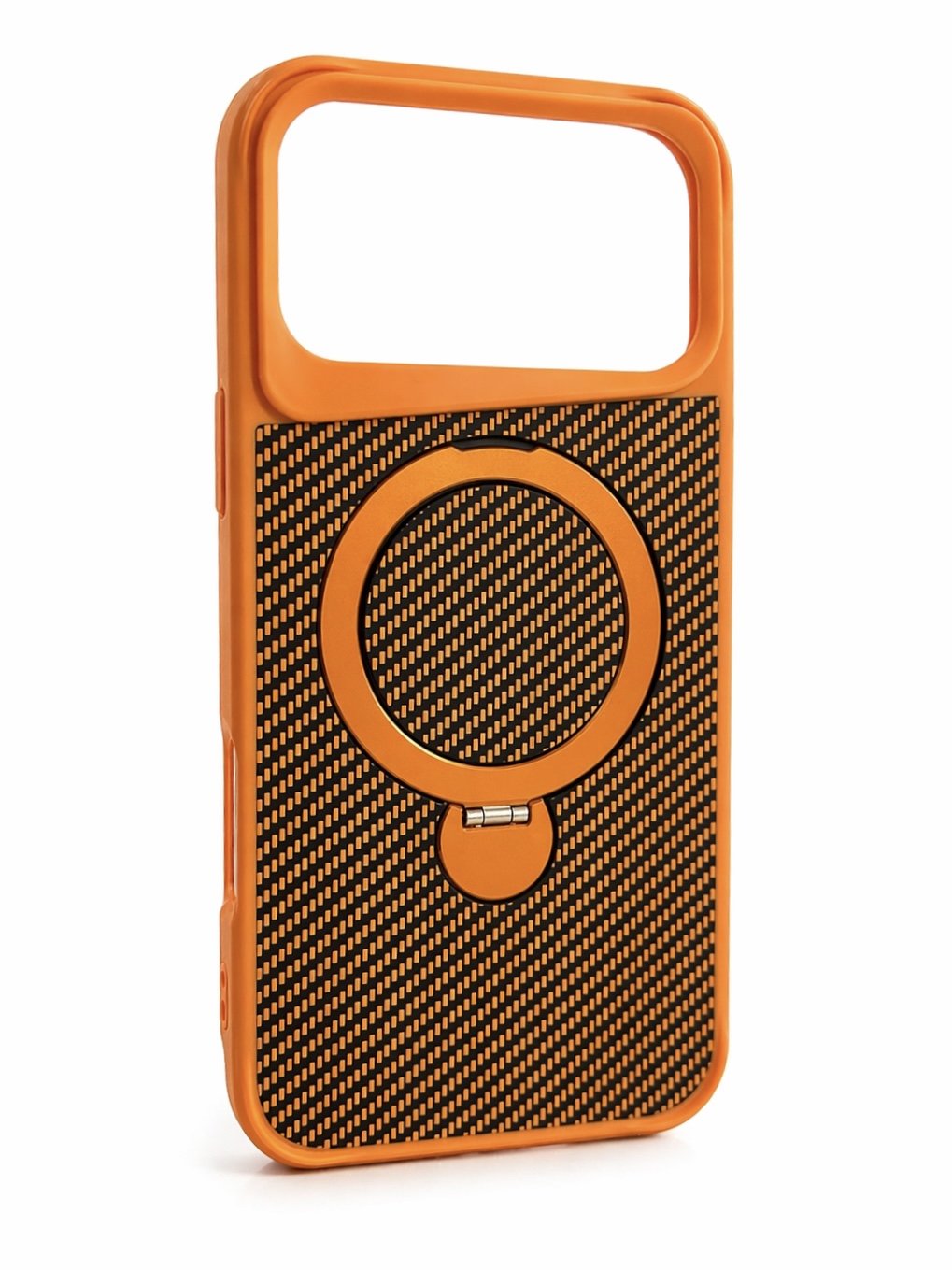 ultra strong carbon fiber magsafe kickstand case 17 promax (orange)) ultra strong carbon fiber magsafe kickstand case 17 promax (orange))